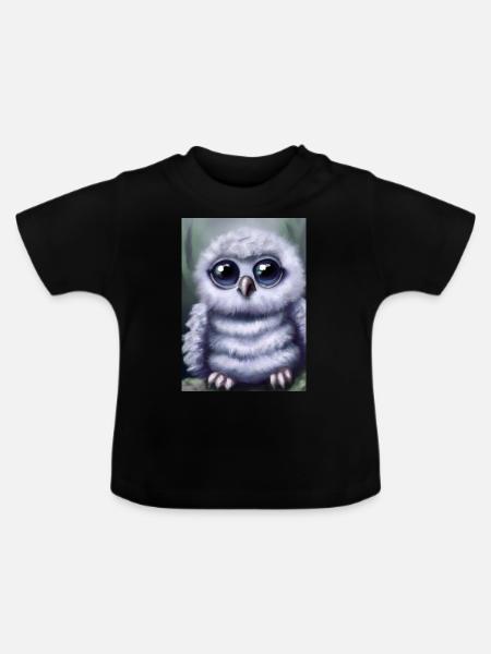 Baby-Kauz - Baby Bio-T-Shirt mit Rundhals - Schwarz