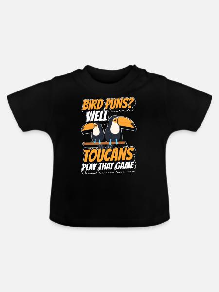Tukan Tropen - Baby Bio-T-Shirt mit Rundhals - Schwarz