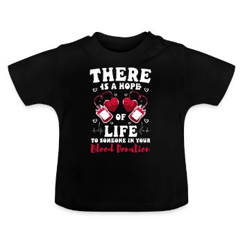 Blutspenden Hilfe Sozial - Baby Bio-T-Shirt mit Rundhals - Schwarz - Vorne
