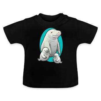 Lamantin - T-shirt bio col rond Bébé - noir - Devant