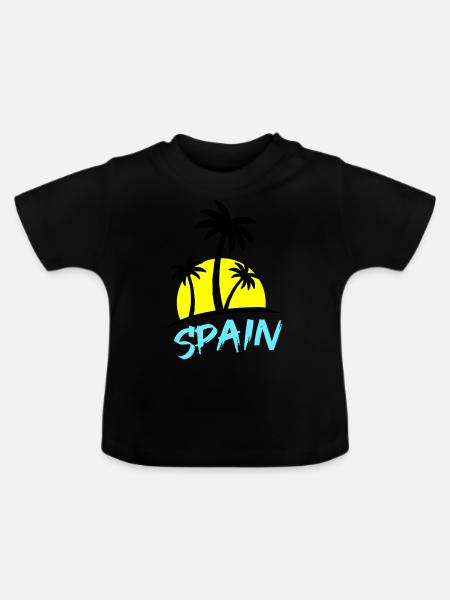spain - Baby Bio-T-Shirt mit Rundhals - Schwarz