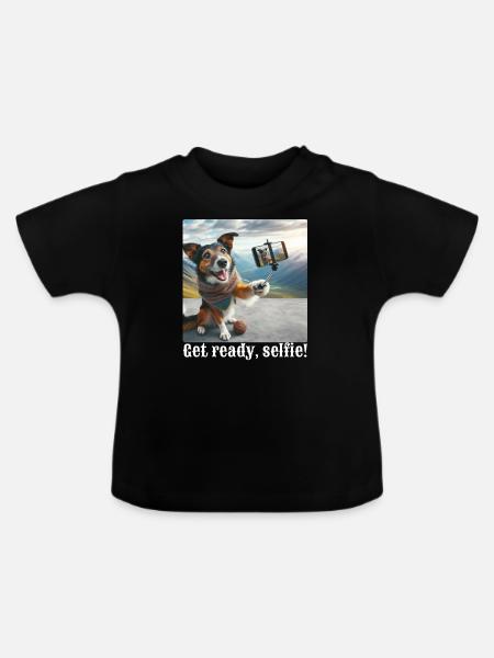 Mach dich bereit, Selfie-3 - Baby Bio-T-Shirt mit Rundhals - Schwarz