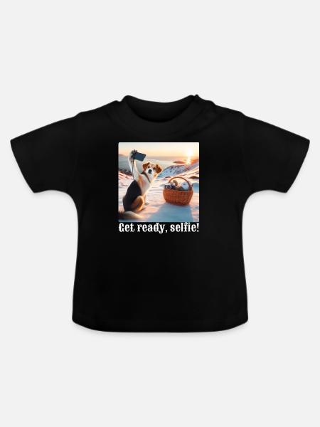 Mach dich bereit, Selfie-4 - Baby Bio-T-Shirt mit Rundhals - Schwarz