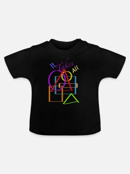Alle Formen - Baby Bio-T-Shirt mit Rundhals - Schwarz