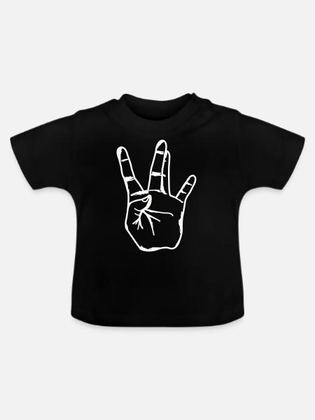 hand westside - Baby Bio-T-Shirt mit Rundhals - Schwarz