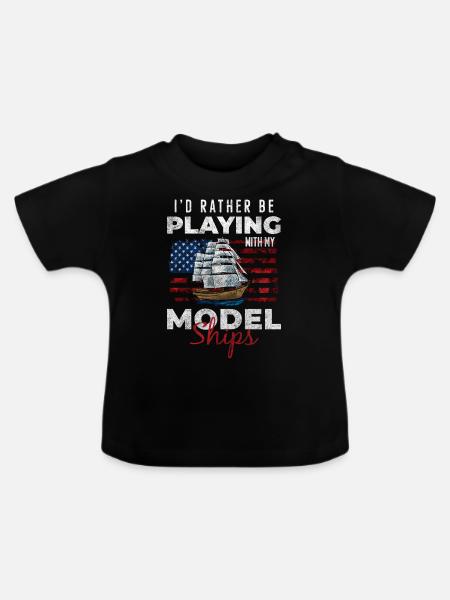 Schiff Modellbauer Schifffahrt - Baby Bio-T-Shirt mit Rundhals - Schwarz