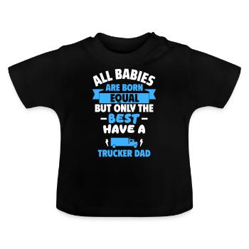 Baby,Dad Truck Driver,Birth Gift,Father's Day - Baby Organic T-Shirt with Round Neck - black - Front
