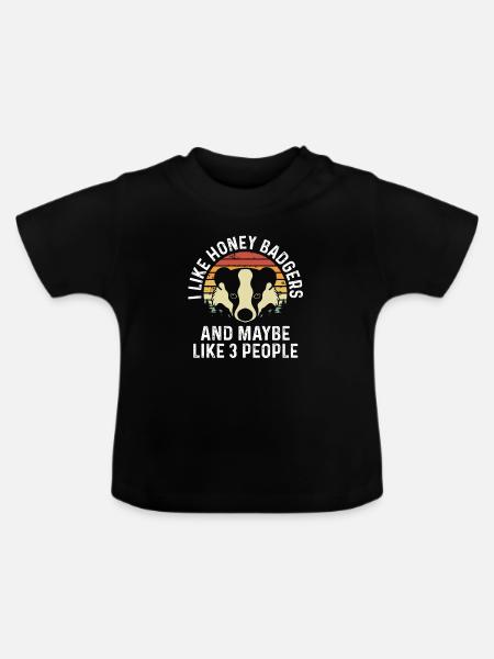 Ich Mag Honigdachse - Baby Bio-T-Shirt mit Rundhals - Schwarz