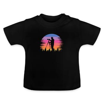 Arrière-plan coloré du directeur de la photographie - T-shirt bio col rond Bébé - noir - Devant