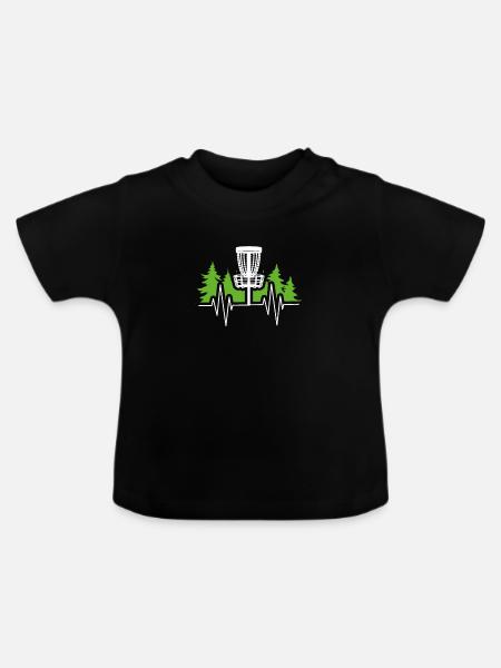 Discgolf frequenz - Baby Bio-T-Shirt mit Rundhals - Schwarz