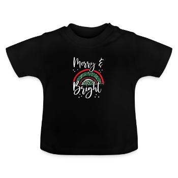 Heiter und fröhlich an Weihnachten - Baby Bio-T-Shirt mit Rundhals - Schwarz - Vorne
