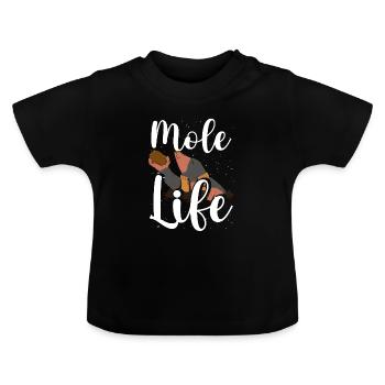 La vie de taupe - T-shirt bio col rond Bébé - noir - Devant