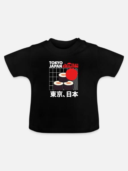 Ästhetischer Stil Der Maki rolle - Baby Bio-T-Shirt mit Rundhals - Schwarz