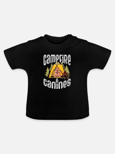 Lagerfeuer Und Eckzähne - Baby Bio-T-Shirt mit Rundhals - Schwarz