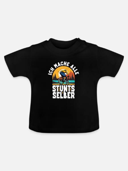 Mountainbiken Downhillbiker - Baby Bio-T-Shirt mit Rundhals - Schwarz