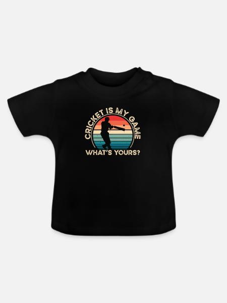 Cricket Ist Mein Spiel - Baby Bio-T-Shirt mit Rundhals - Schwarz