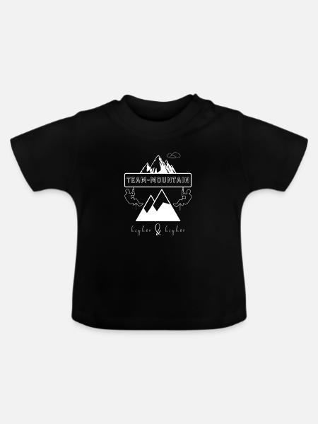 Team Mountain Bergabenteuer - Baby Bio-T-Shirt mit Rundhals - Schwarz