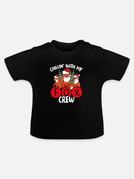 Chillin Mit Meiner Fuchs crew - Baby Bio-T-Shirt mit Rundhals - Schwarz