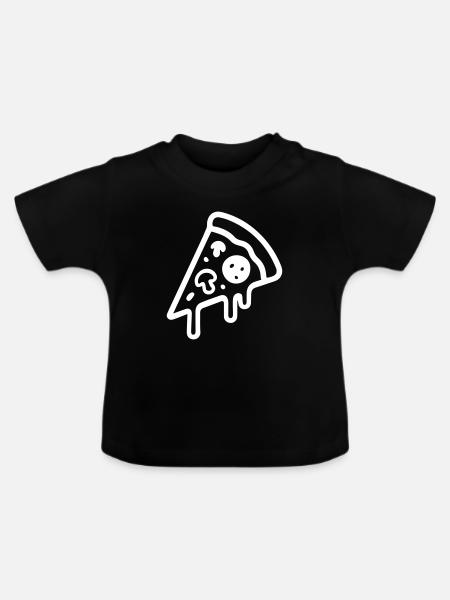 Pizza Symbol - Baby Bio-T-Shirt mit Rundhals - Schwarz
