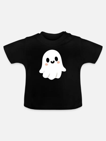 Niedlicher Geist - Baby Bio-T-Shirt mit Rundhals - Schwarz
