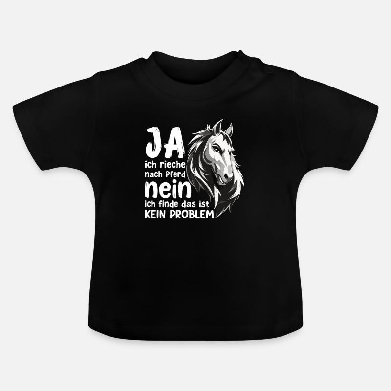 Cheval Dire avec Tête de Cheval Déclaration Hobby - T-shirt bio col rond Bébé - noir