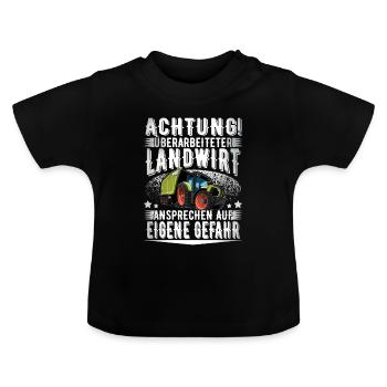 Landwirt - Baby Bio-T-Shirt mit Rundhals - Schwarz - Vorne