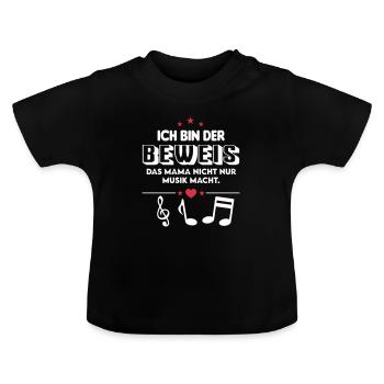 Beweis Mama Musik Music Noten Baby Säugling - Baby Bio-T-Shirt mit Rundhals - Schwarz - Vorne