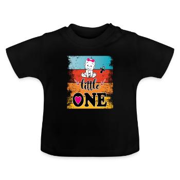 Baby Mädchen Little Girl Einzigartig Little One - Baby Bio-T-Shirt mit Rundhals - Schwarz - Vorne