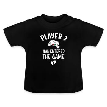 Player 2 Has Entered The Game - Baby Bio-T-Shirt mit Rundhals - Schwarz - Vorne