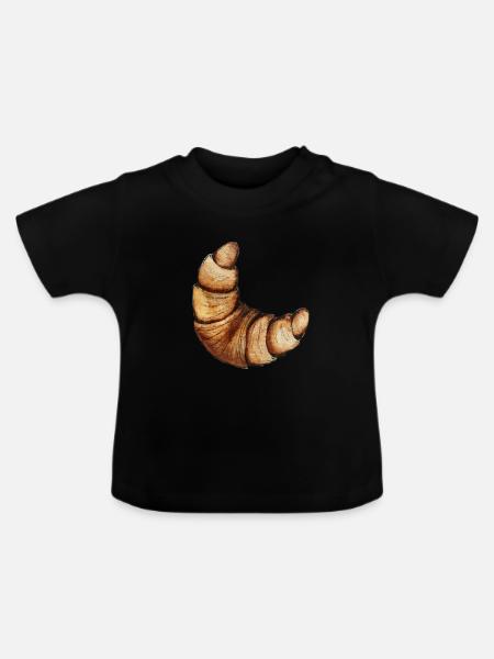 Croissant - Baby Bio-T-Shirt mit Rundhals - Schwarz