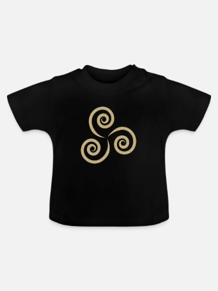 keltisches Symbol - Baby Bio-T-Shirt mit Rundhals - Schwarz