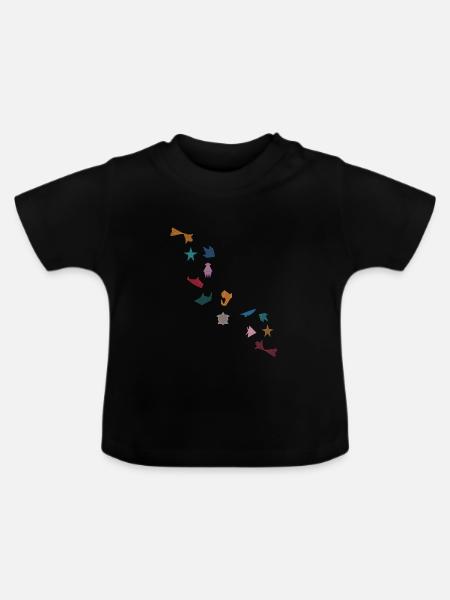 Origami Fische Bunt Meer Aquarium See Kristall - Baby Bio-T-Shirt mit Rundhals - Schwarz