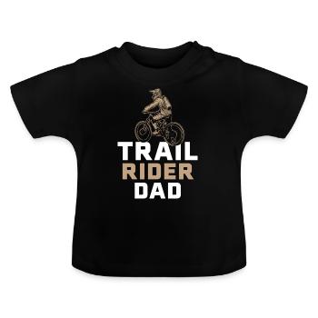 Trail Rider Papa Mountainbike MTB Downhill - Baby Bio-T-Shirt mit Rundhals - Schwarz - Vorne