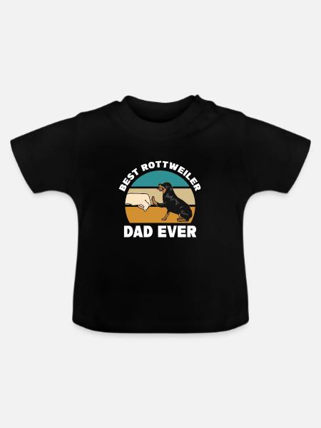 Rottweiler Hund - Baby Bio-T-Shirt mit Rundhals - Schwarz