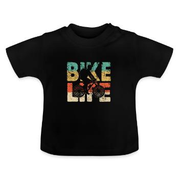 Faire du vélo - T-shirt bio col rond Bébé - noir - Devant