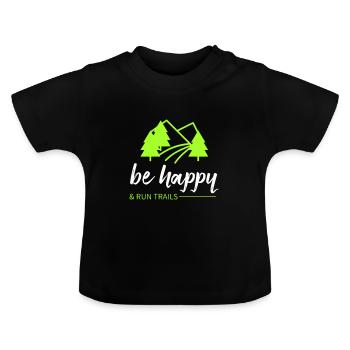 Courez sur des sentiers et soyez heureux ! - T-shirt bio col rond Bébé - noir - Devant