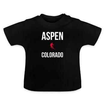 Aspen Ski Colorado - Baby Bio-T-Shirt mit Rundhals - Schwarz - Vorne