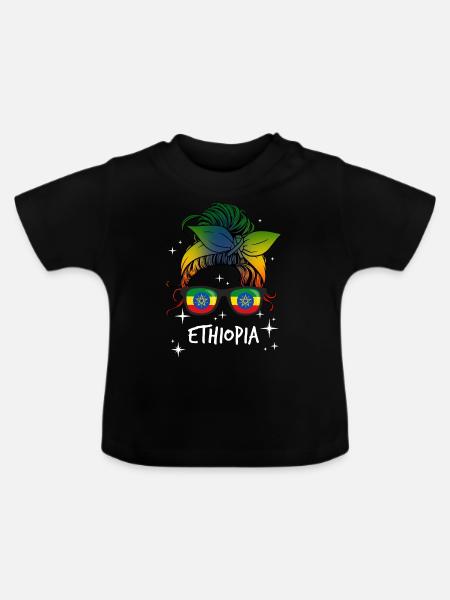 Äthiopien - Baby Bio-T-Shirt mit Rundhals - Schwarz