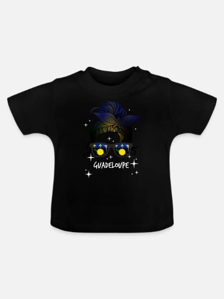 Guadeloupe - Baby Bio-T-Shirt mit Rundhals - Schwarz