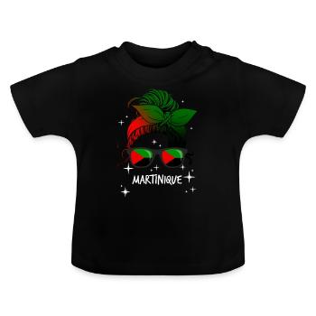 Martinique - Baby Organic T-Shirt with Round Neck - black - Front