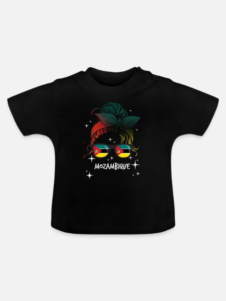Mosambik - Baby Bio-T-Shirt mit Rundhals - Schwarz