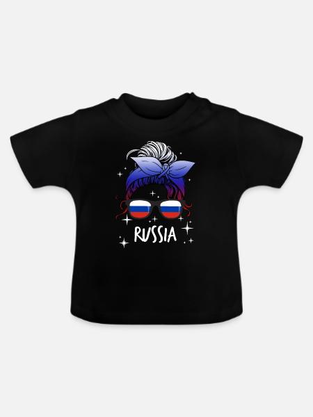 Russland - Baby Bio-T-Shirt mit Rundhals - Schwarz