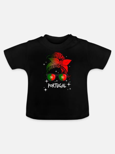 Portugal - Baby Bio-T-Shirt mit Rundhals - Schwarz