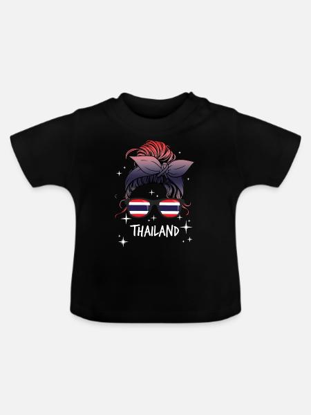 Thailand - Baby Bio-T-Shirt mit Rundhals - Schwarz