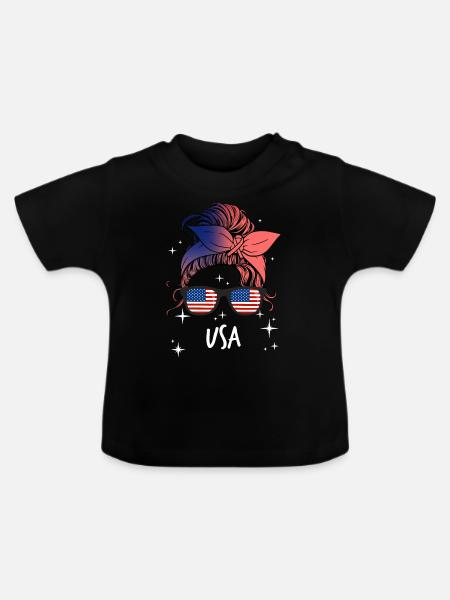 USA - Baby Bio-T-Shirt mit Rundhals - Schwarz