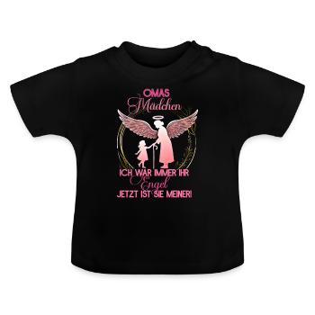Mamas Mädchen, Gedenken Engel Erinnerung Geschenk - Baby Bio-T-Shirt mit Rundhals - Schwarz - Vorne