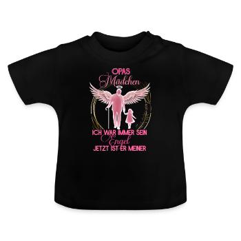 Mamas Mädchen, Gedenken Engel Erinnerung Geschenk - Baby Bio-T-Shirt mit Rundhals - Schwarz - Vorne