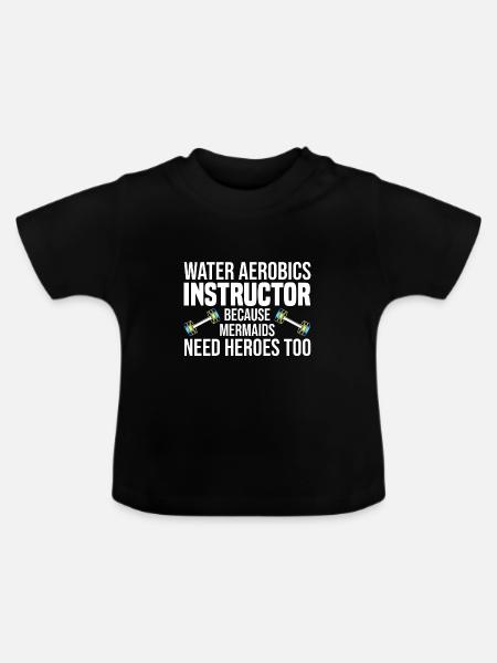 Water Aerobics - Baby Bio-T-Shirt mit Rundhals - Schwarz