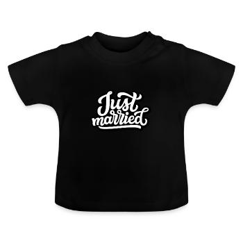 Verheiratet / Hochzeit / Heirat - Baby Bio-T-Shirt mit Rundhals - Schwarz - Vorne