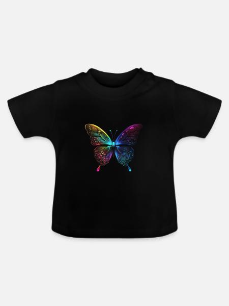 HÜBSCHER SCHMETTERLING - Baby Bio-T-Shirt mit Rundhals - Schwarz